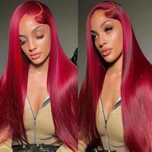 HD Burgundy Straight Wig 13X6