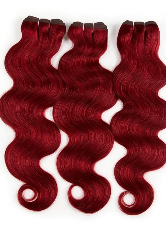 Burgundy ONE BodyWave Bundle Grade A