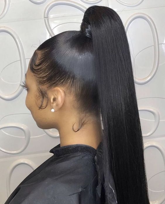Straight Wrap Around Ponytail