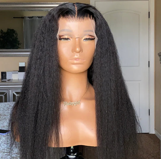 Kinky Straight Transparent Wig 13x4