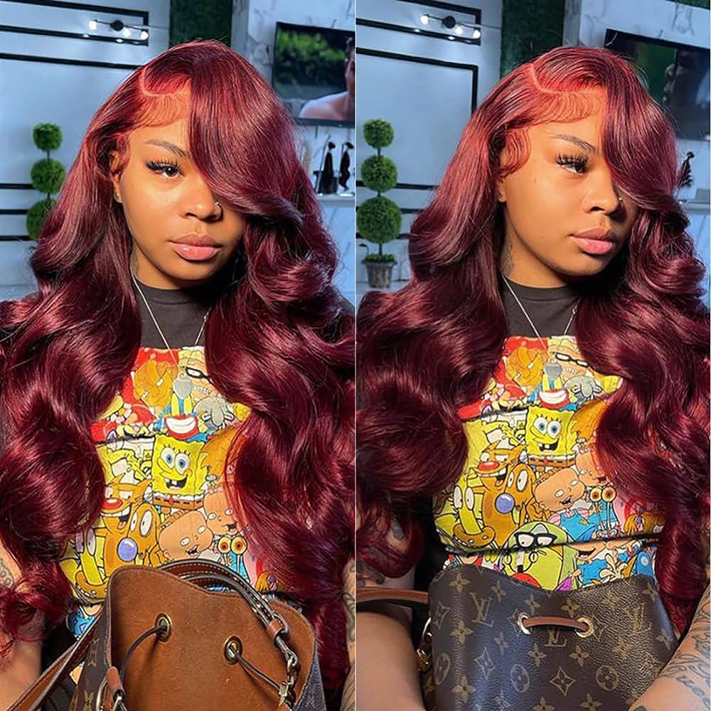 HD Burgundy Body Wave Wig 13X6