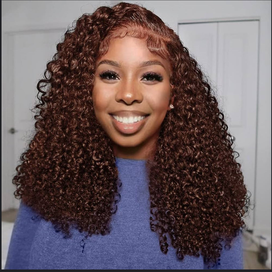 Deep Wave Chocolate Brown Transparent Wig 13x4