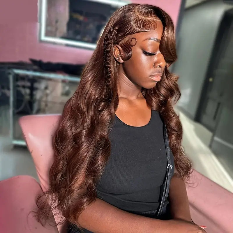 Body Wave Chocolate Brown Transparent Wig 13x4