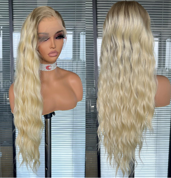 Synthetic Curly Blonde 13x4