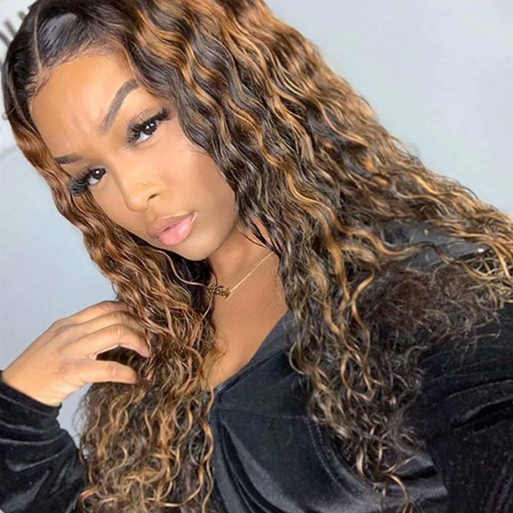 HD Deep Wave Highlighted Wigs Lacefront 13x4