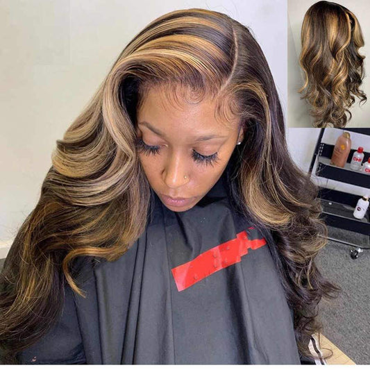 HD Body Wave Highlighted Wig Lacefront 13x4