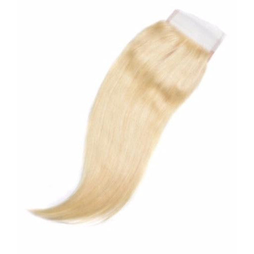 Straight Blonde closure 4x4 - royalty-extensions.com